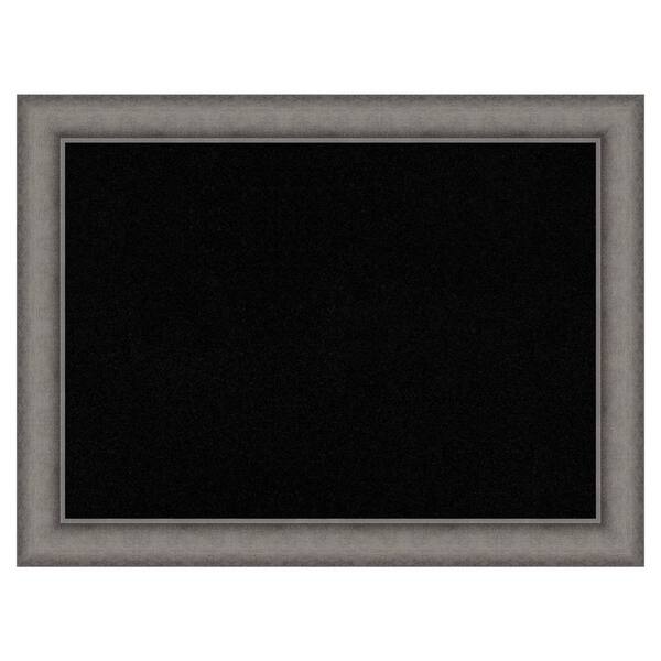Amanti Art Burnished Concrete Wood Framed Black Corkboard 32 in. W. x 24 in. Bulletin Board Memo