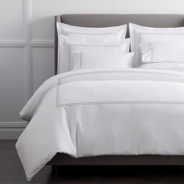 Luxury Egyptian Cotton Set of 2 Pillowcase 600 TC All Size Light Grey Stripe 