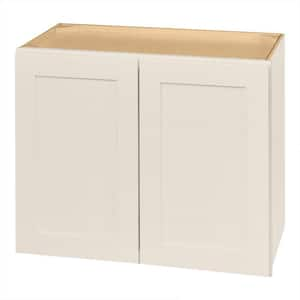 Avondale 30 in. W x 15 in. D x 24 in. H Ready to Assemble Plywood Shaker Wall Bridge Kitchen Cabinet in Antique White