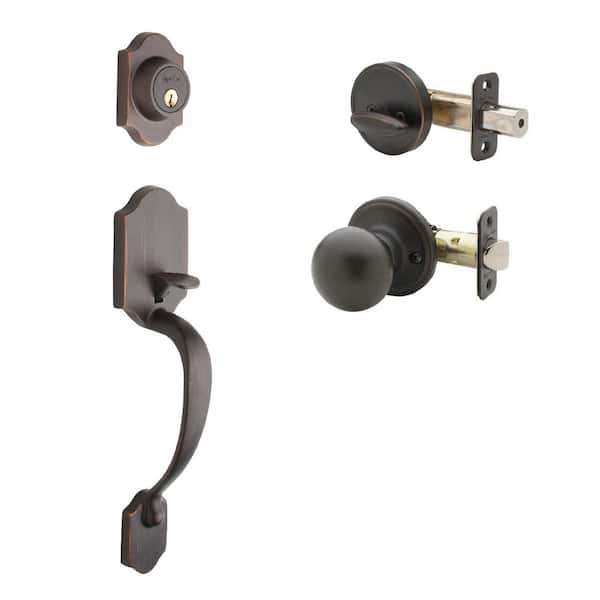 Heritage Tuscan Bronze Door Handleset and Ball Knob Trim
