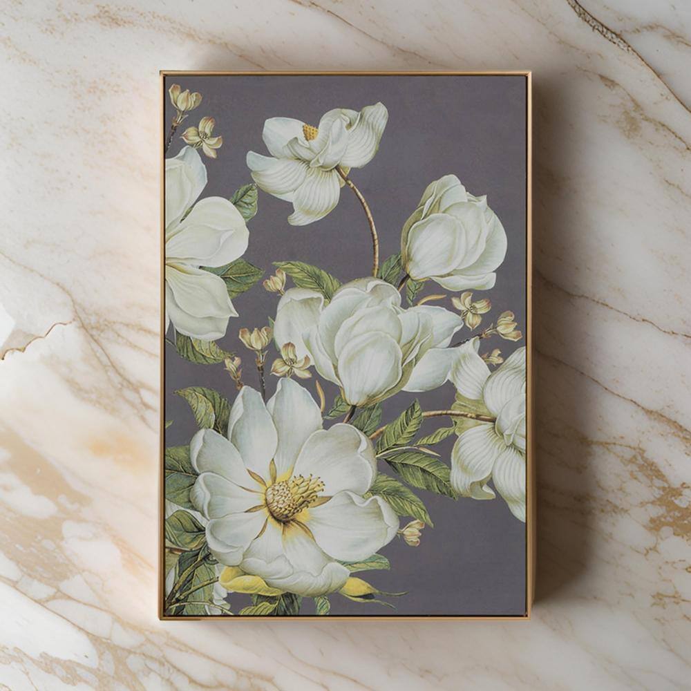 Nia 32 x 47 Multicolor Floral Microfiber and Pine Wall Art