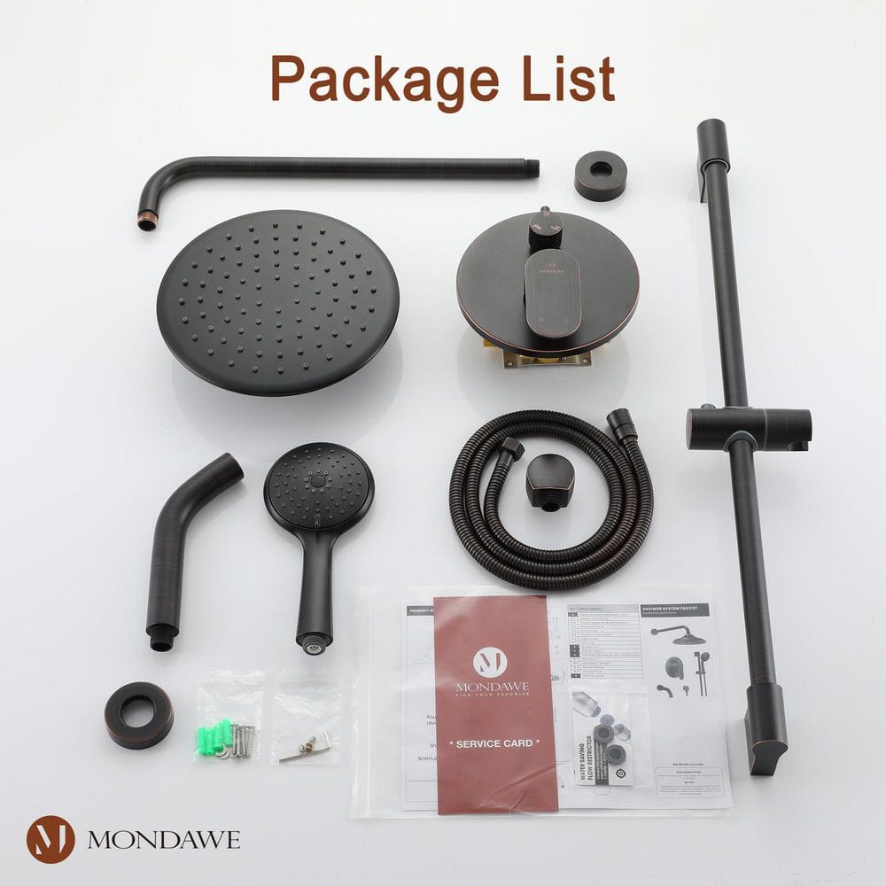 Oil-Rubbed Bronze Adjustable Height Multi-Head Shower System