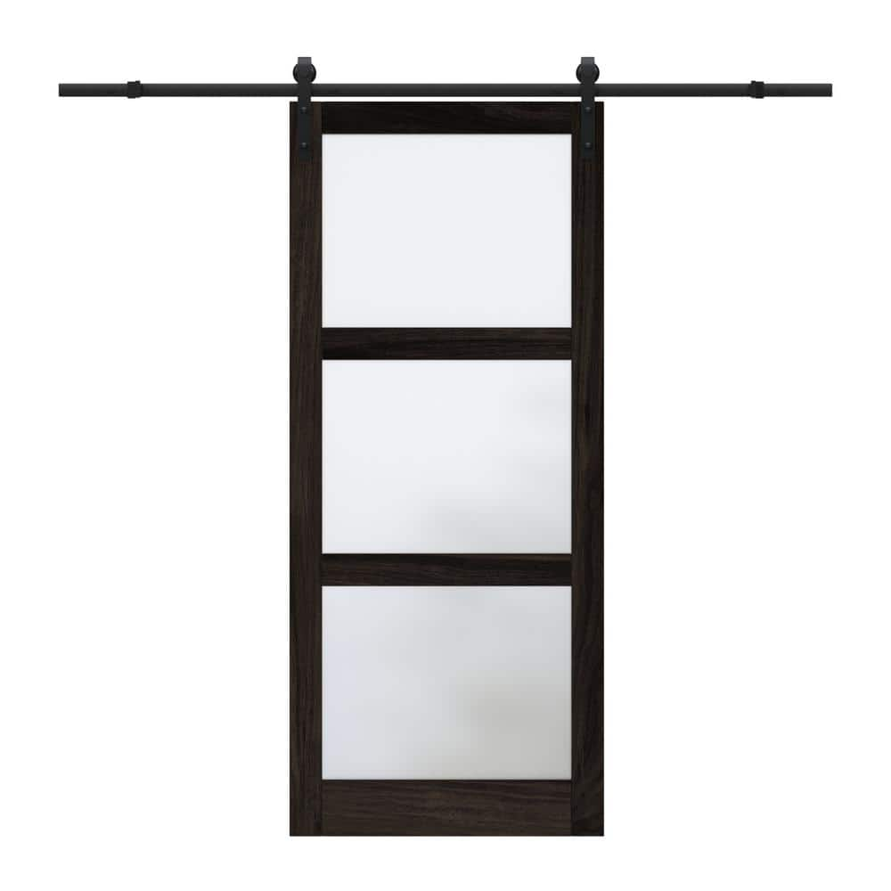 Reviews For Ark Design 36 In X 84 In 3 Lite Tempered Frosted Glass Dark Brown Finished