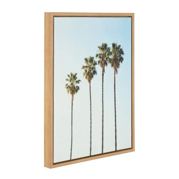 24 in. x 18 in. "Four Palm Trees" by Tai Prints Framed Canvas Wall Art