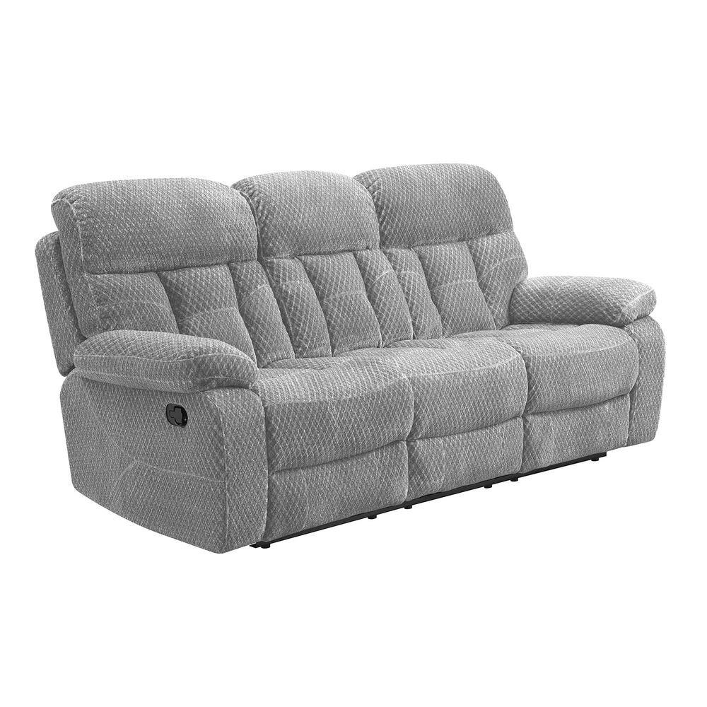 Bravo 87" Stone Gray Manual Reclining Sofa with Pillow-top Arms
