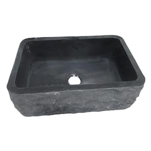 Birgitta Farmhouse Apron Front Granite Composite 33 in. Single Bowl Kitchen Sink in Polished Black