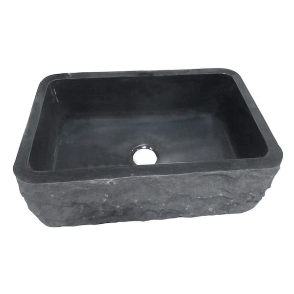Barclay Products Birgitta Farmhouse Apron Front Granite Composite 33 in. Single Bowl Kitchen Sink in Polished Black