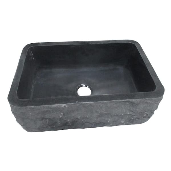 Barclay Products Birgitta Farmhouse Apron Front Granite Composite 36 in. Single Bowl Kitchen Sink in Polished Black