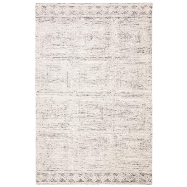 SAFAVIEH Abstract Ivory/Gray 11 ft. x 15 ft. Geometric Striped Area Rug