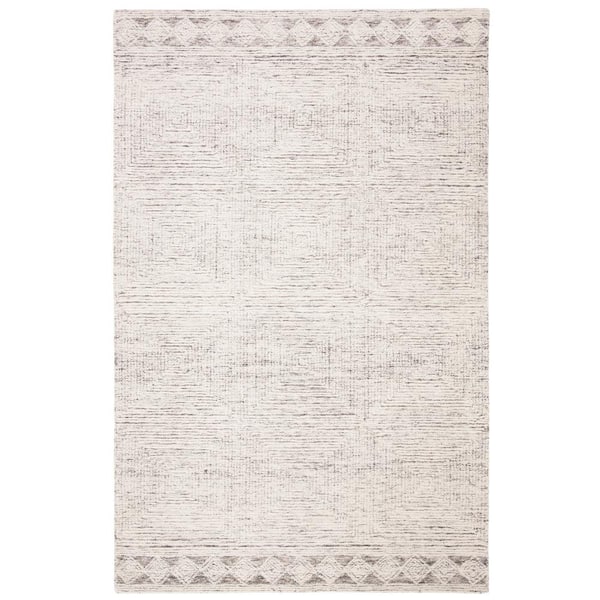 SAFAVIEH Abstract Ivory/Gray 5 ft. x 8 ft. Geometric Striped Area Rug