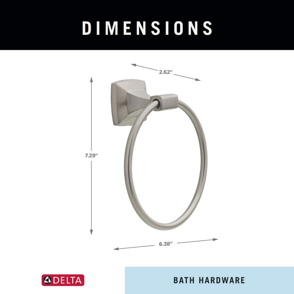 Portwood Brushed Nickel Wall Mounted Towel Ring