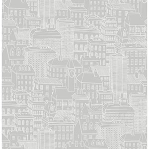 Limelight Grey City Paper Strippable Roll Wallpaper (Covers 56.4 sq. ft.)