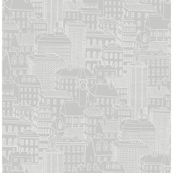 A-Street Prints Limelight Grey City Grey Wallpaper Sample 2716-23807SAM ...