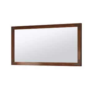 48 in. W x 24 in. H Large Rectangular Rustic Wood Framed Farmhouse Wall Bathroom Vanity Mirror in Brown