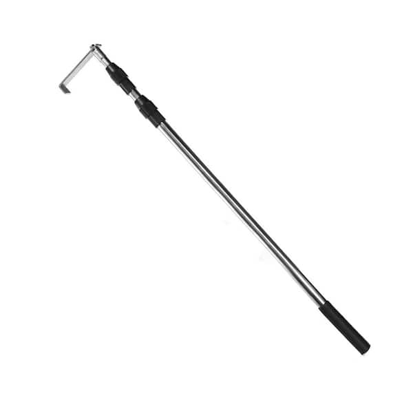 6.5 ft. Telescoping Truck Cargo Grabber Retriever Heavy Duty Stainless Steel Extendable Pull Pole with Hooks