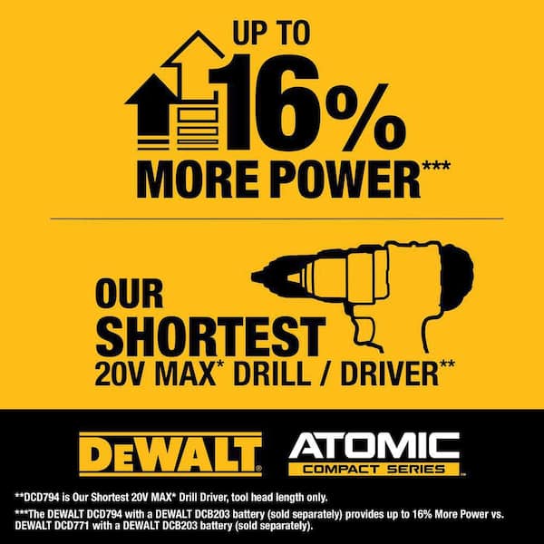 DEWALT - Atomic 20-Volt Max Lithium-Ion Brushless Cordless 1/2 in. Drill Driver with (4) 20-Volt 3.0 Ah Max Premium Battery Packs
