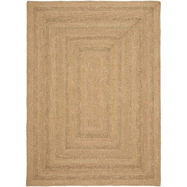 Nourison Natural Seagrass Natural 5 ft. x 7 ft. Solid Contemporary Area Rug