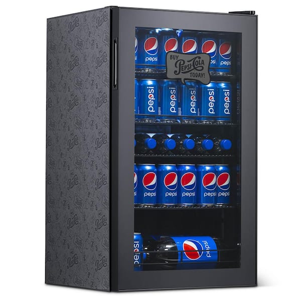 Pepsi 19 in. 126 (12 oz.) Can Freestanding Beverage Cooler Fridge with Adjustable Shelves - Pepsi and Pete