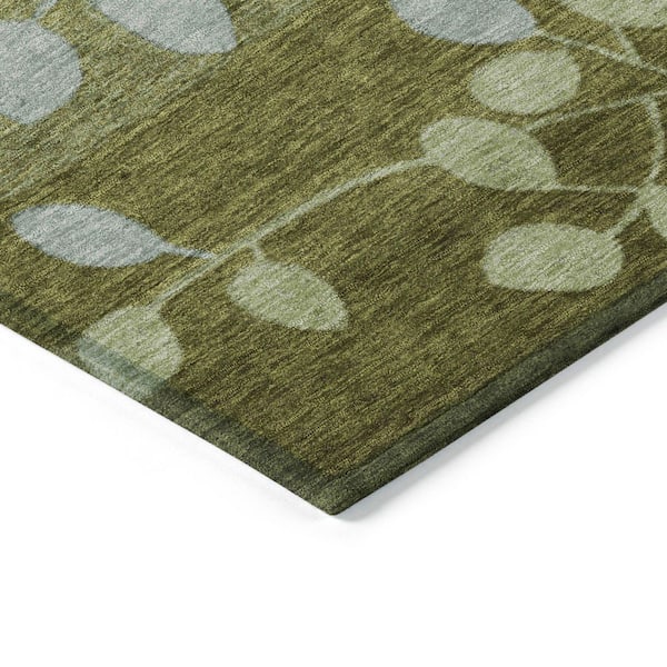 Chantille Machine Washable Indoor/Outdoor Abstract ACN1900 Olive 5 ft. x 7 ft. 6 in. Accent Rug