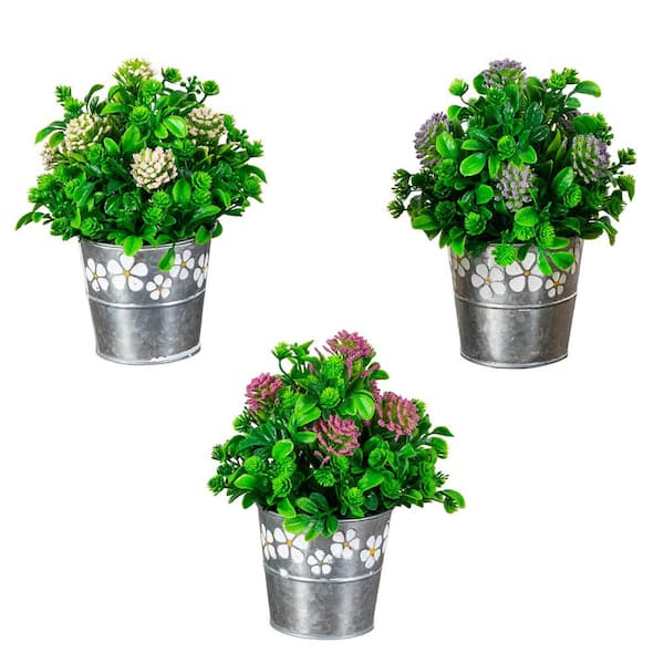 Nearly Natural 8 in. Multi-Colored Artificial Assorted Flowers