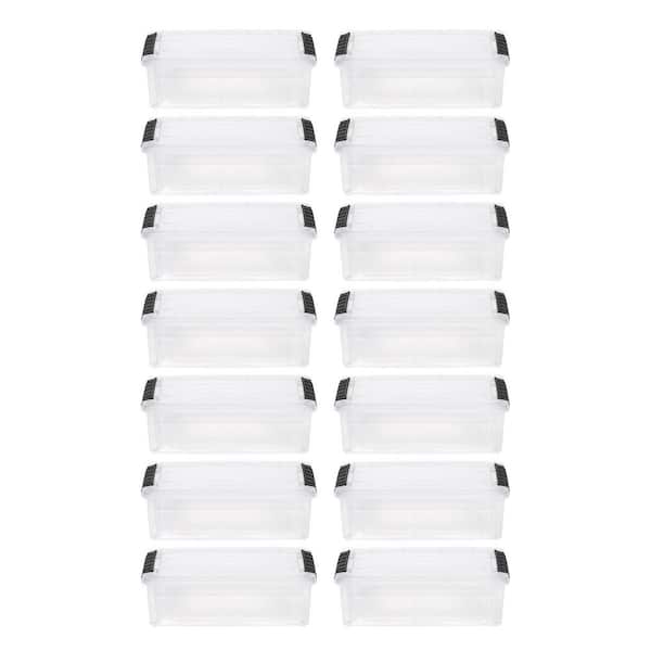 IRIS 5 qt. Stack and Pull Storage Box, Clear, Pack of 14