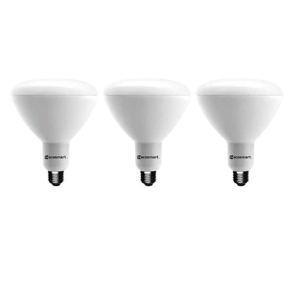 EcoSmart 75-Watt Equivalent BR40 Dimmable LED Light Bulb Daylight (3-Pack)