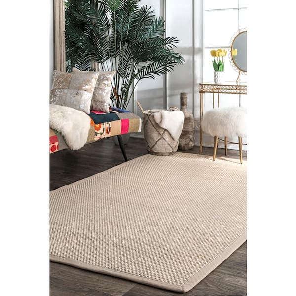 Proper Sisal and Wool Tan 8 ft. x 10 ft. Area Rug