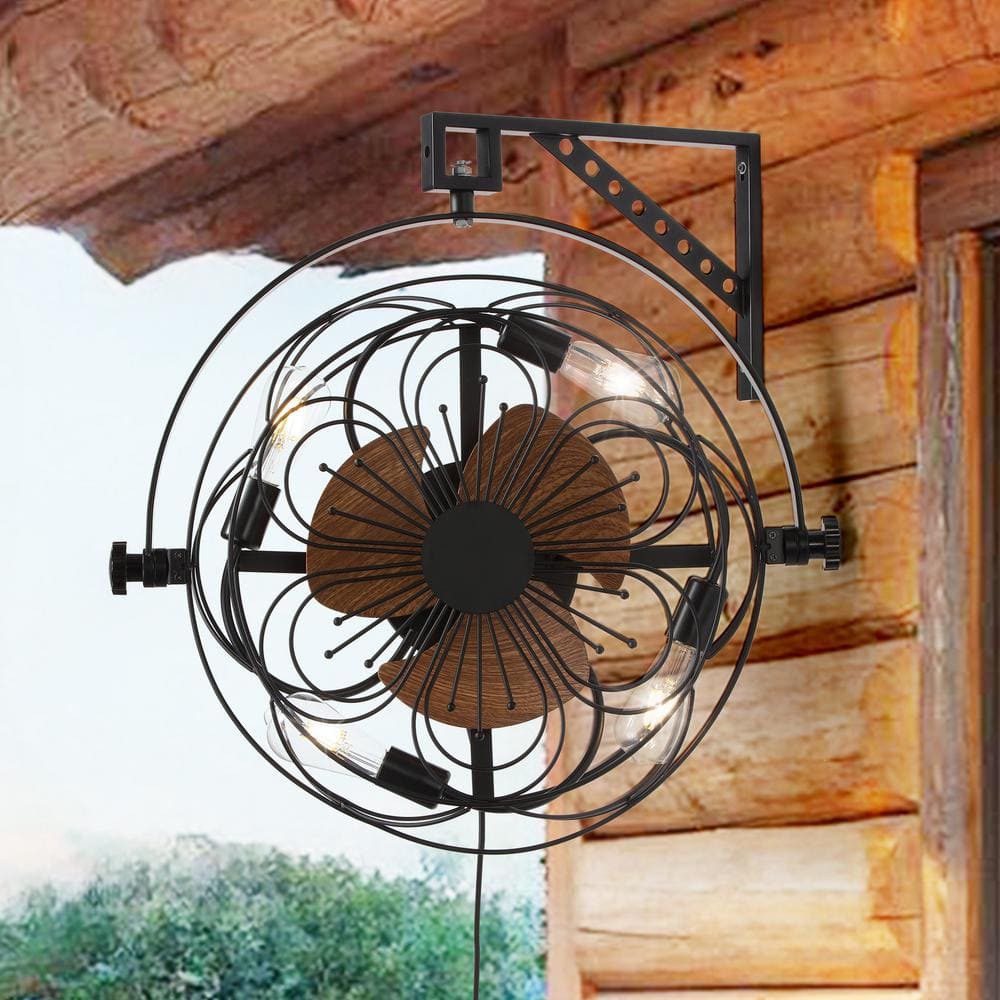 Reviews for FANNEHONNE 18 in. Black Farmhouse Ceiling Fan with Light