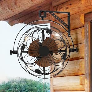 18 in. Black Farmhouse Ceiling Fan with Light Cage Enclosed Ceiling Fan with Remote Modern Bedroom Ceiling Light w/ Fan