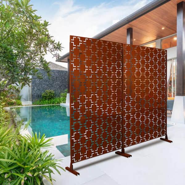 76 in. H x 48 in. W Outdoor and Indoor Freestanding Metal