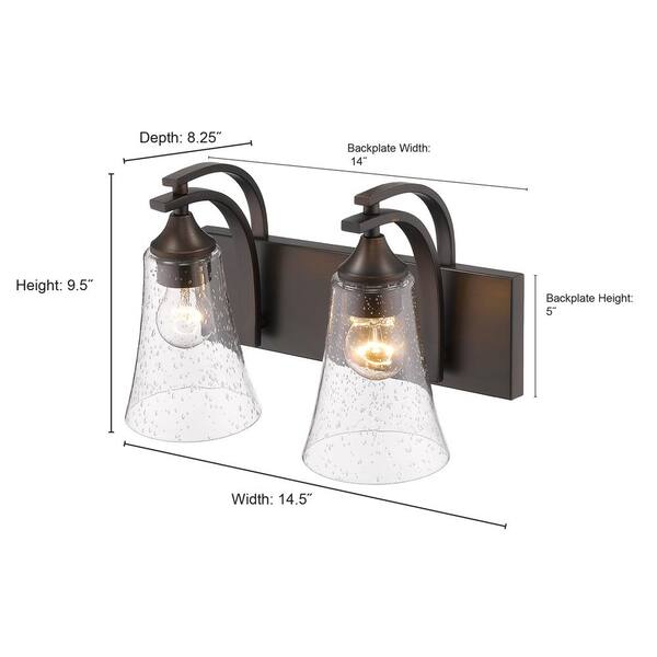 Millennium Lighting Natalie 14.5 in. 2-Light Modern Gold