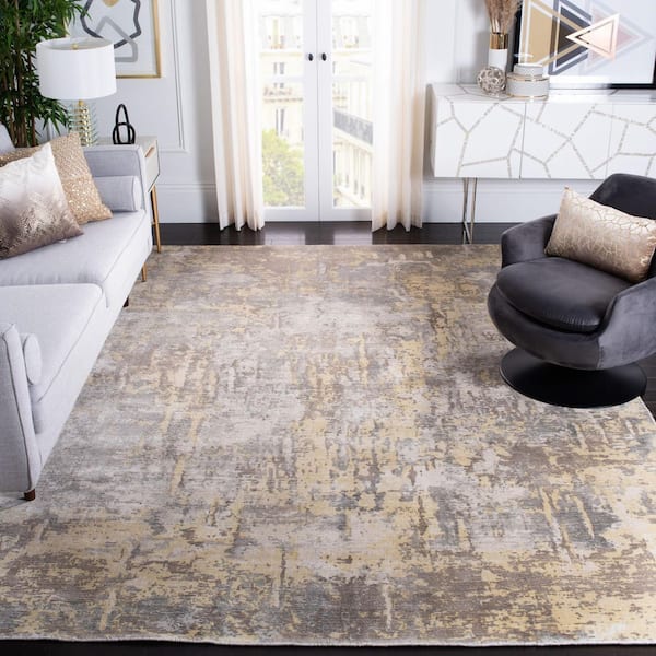 Mirage 9 ft. x 12 ft. Beige/Gray Distressed Marble Area Rug