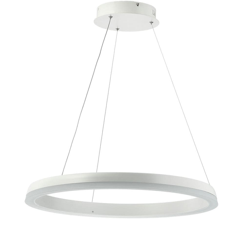 Baxter 72" Adjustable Matte White Aluminum LED Hoop Pendant Light