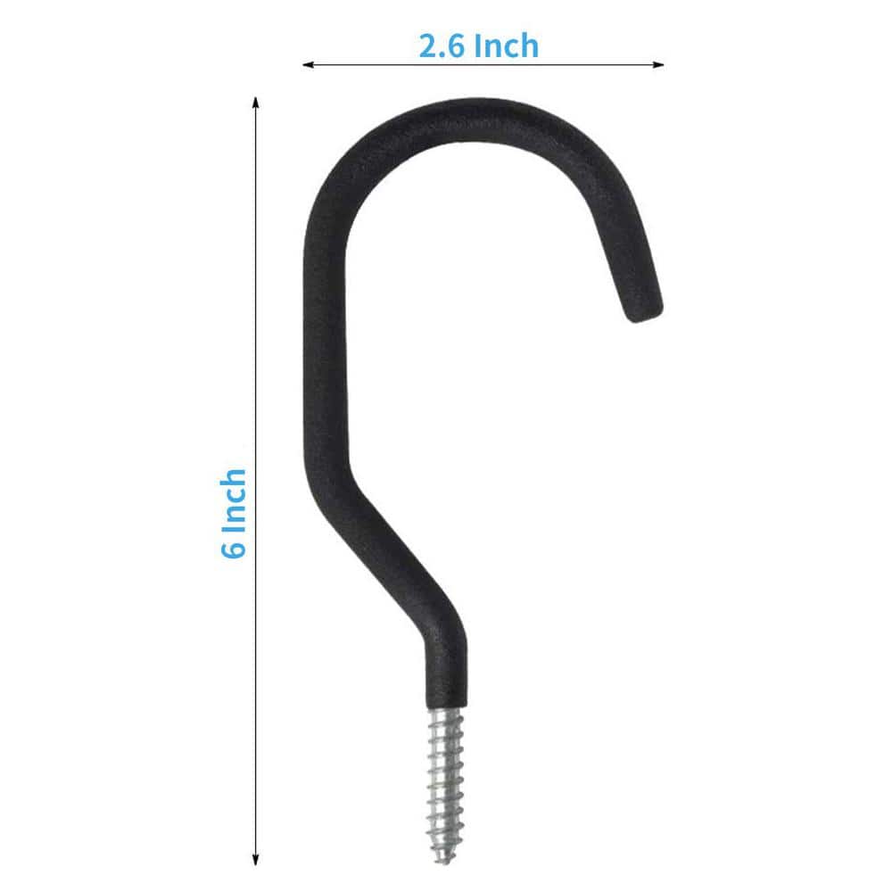 Black Heavy Duty Rubber Coated Storage Hook Rack Set