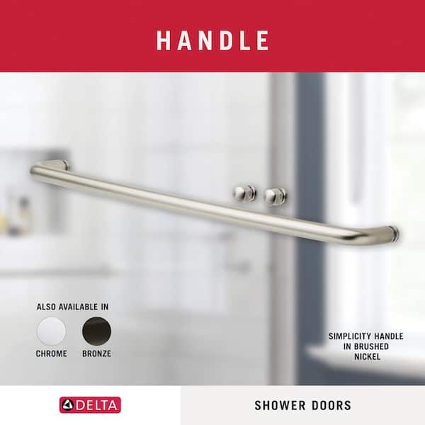 Simplicity 20 in. Shower and Bathtub Door Handle and Knobs in Nickel (3-Pieces)