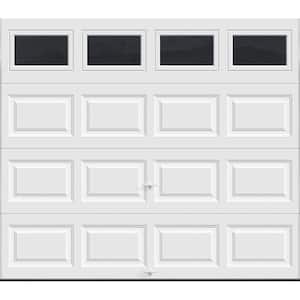 Classic Steel Short Panel 8 ft x 7 ft Insulated 6.5 R-Value  White Garage Door with Windows