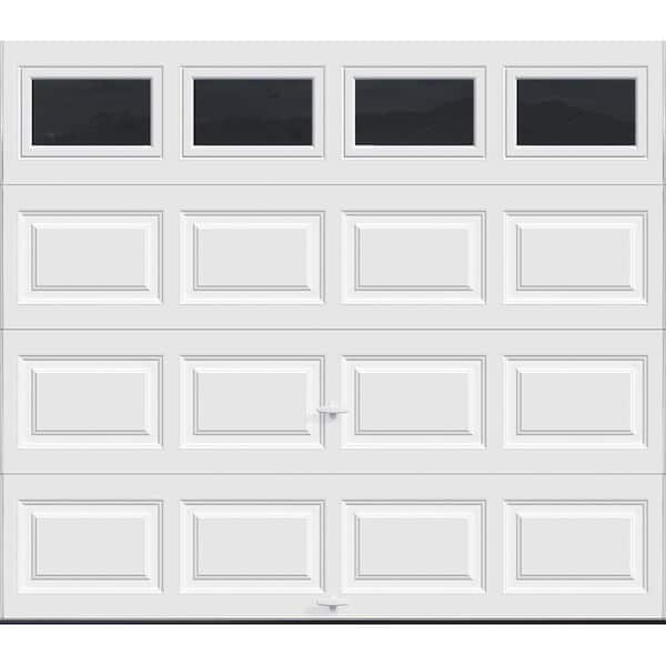Clopay Classic Collection 8 ft. x 7 ft. Intellicore R12.9 Insulated White Garage Door with Insulated Windows