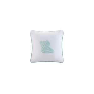 Coastline Ivory 16 in. X 16 in. Square Throw Pillow