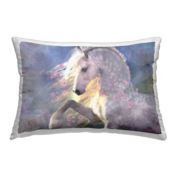 Stupell Industries Cherry Blossom Encantada Multi-Color Rectangular Outdoor Throw Pillow