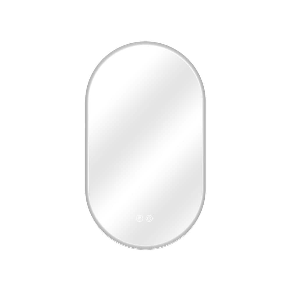Aosspy Modern 24 in. W x 40 in. H Large Oval Frameless Dimmable AntiFog Wall Bathroom Vanity