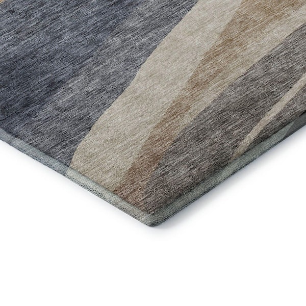 Mayfield Premium Machine Washable Abstract AMF1098 Blue 2 ft. 3 in. x 7 ft. 6 in. Runner Rug