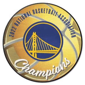 Golden State Warriors Blue 2022 NBA Finals Champions 2 ft. x 2 ft. Round Basketball Mat Accent Rug