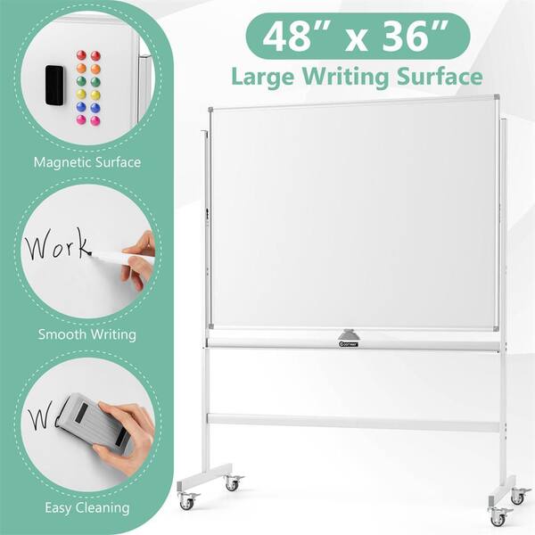 HONEY JOY Rolling Whiteboard with Stand 48