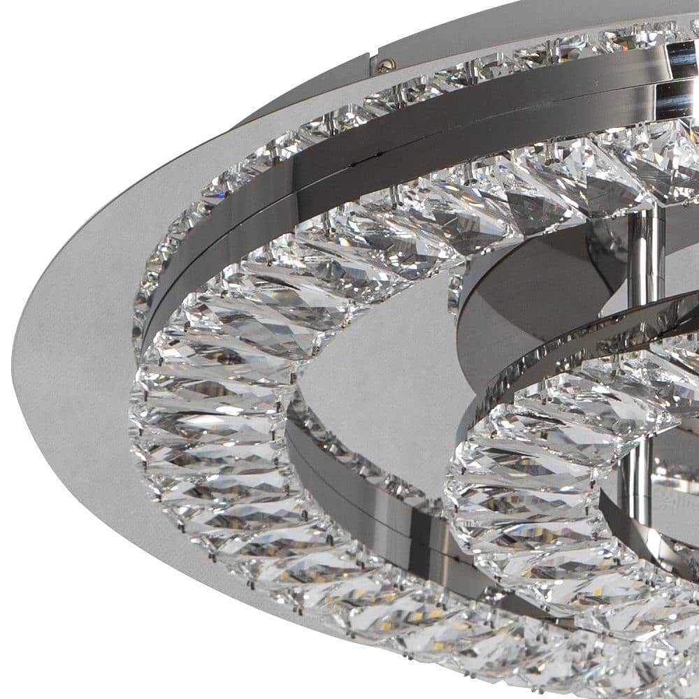 Contemporary Crystal Chrome 22.8" LED Flush Mount
