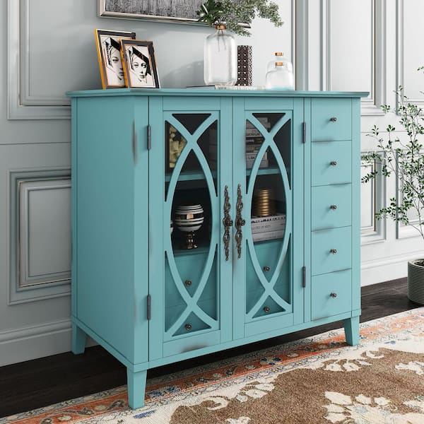 GODEER Antique Light Green Accent Storage Wooden with