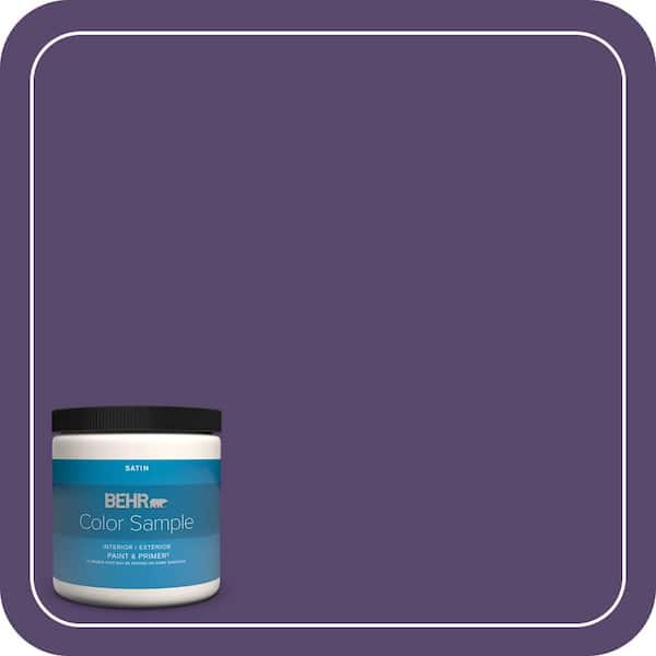 BEHR PREMIUM PLUS 8 oz. #P570-7 Proper Purple Satin Enamel Interior/Exterior Paint & Primer Color Sample