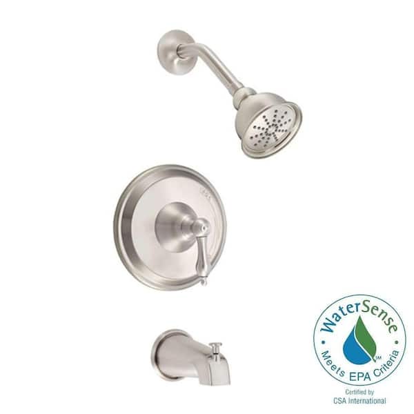 Danze Fairmont 1-Handle Pressure Balance Tub and Shower Faucet Trim Kit in Brushed Nickel (Valve Not Included)