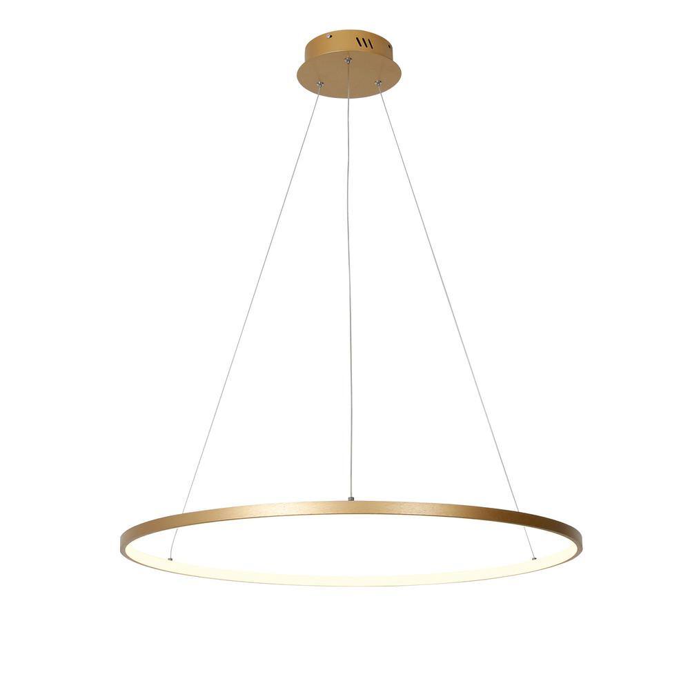 Ring 1-Light Dimmable Integrated LED Gold Chandelier for Dining Room Bedroom, 32 in. price history on PriceWatchPro