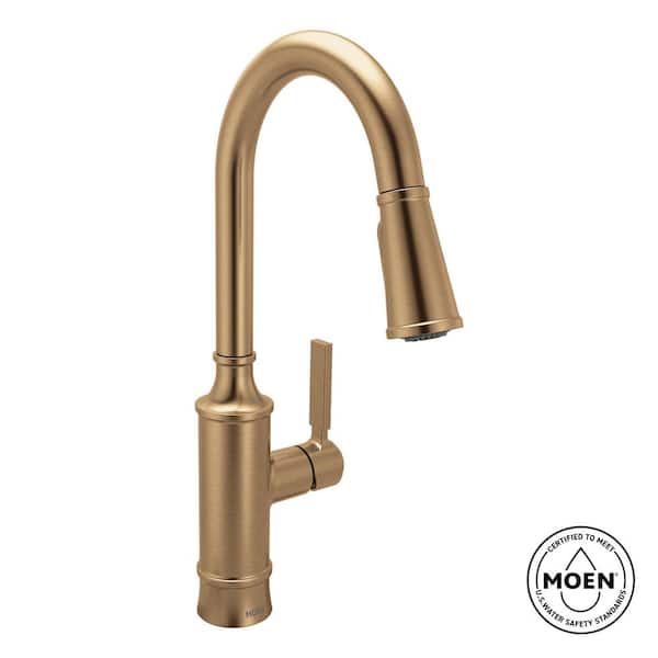Gilden Single Handle Pull-Down Sprayer Kitchen Faucet with Reflex and Power Boost in Bronzed Gold