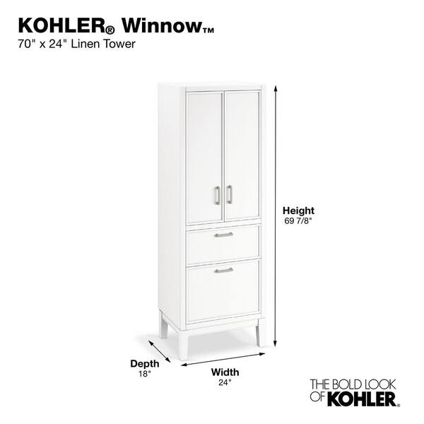KOHLER Winnow 24 in. W Linen Cabinet in White